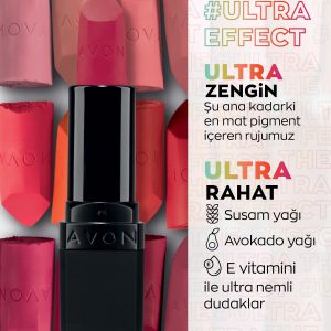 رژ لب اورجینال برند Avon مدل Ultra Mat Ruj Ravishing Rose کد 94409468