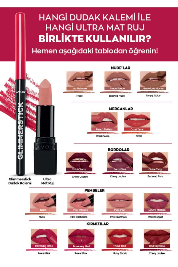 رژ لب اورجینال برند Avon مدل Ultra Mat Ruj Ravishing Rose کد 319995290 - Image 3