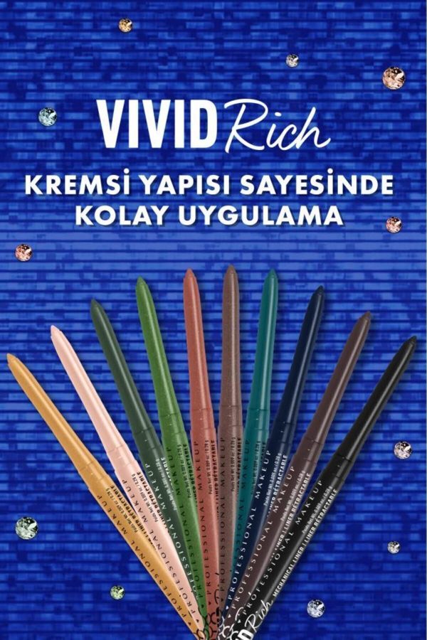 خط چشم اورجینال برند Nyx professional makeup مدل Vivid Rich Asansörlü Göz Kalemi کد 808023684 - Image 6