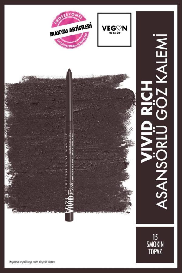 خط چشم اورجینال برند Nyx professional makeup مدل Vivid Rich Asansörlü Göz Kalemi کد 807539142