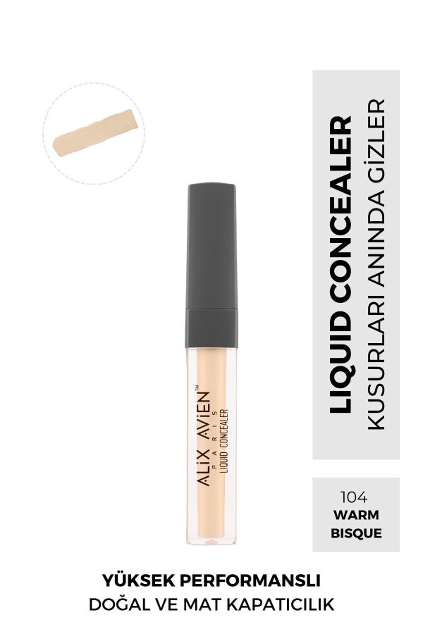 کانسیلر اورجینال برند Alix avien مدل Liquid Concealer 104 Warm Bisque کد 88781385