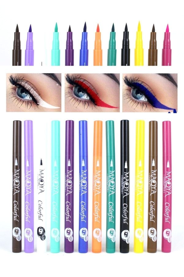 آیلاینر اورجینال برند Maqya cosmetics مدل 12'li Renkli Eyeliner & Pen کد 345570005
