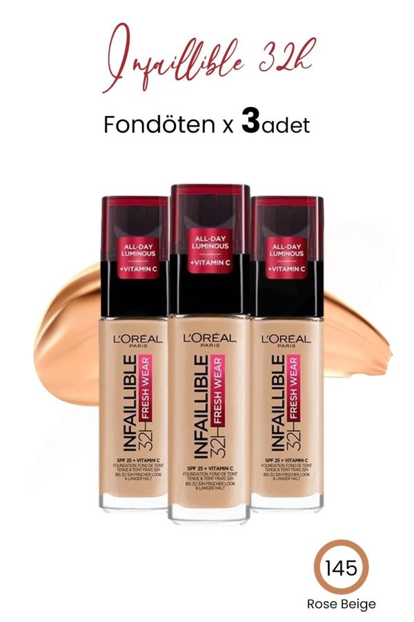 کرم فاندیشن اورجینال برند L oreal paris مدل Infaillible 32h Fresh Wear Fondöten کد 750254373