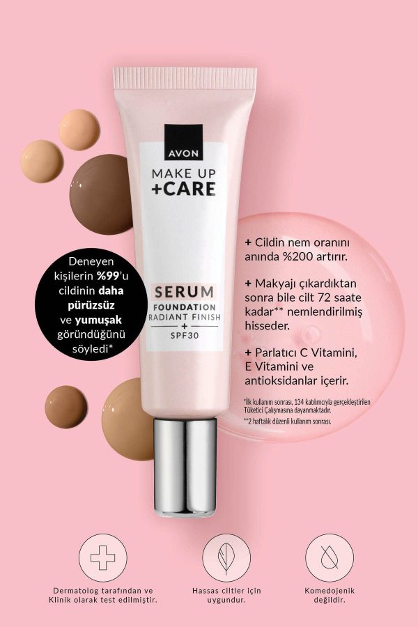 کرم فاندیشن اورجینال برند Avon مدل 3’ü 1 Arada Serum Fondöten کد 802142846 - Image 3