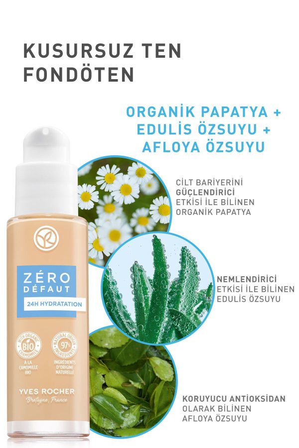کرم فاندیشن اورجینال برند Yves rocher مدل Kusursuz Ten Fondöten کد 808072619 - Image 3