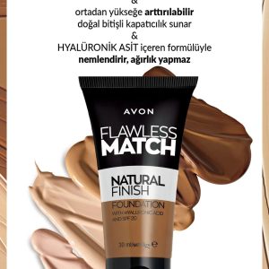 کرم فاندیشن اورجینال برند Avon مدل Flawless Match Natural Likit Fondöten کد 801360677