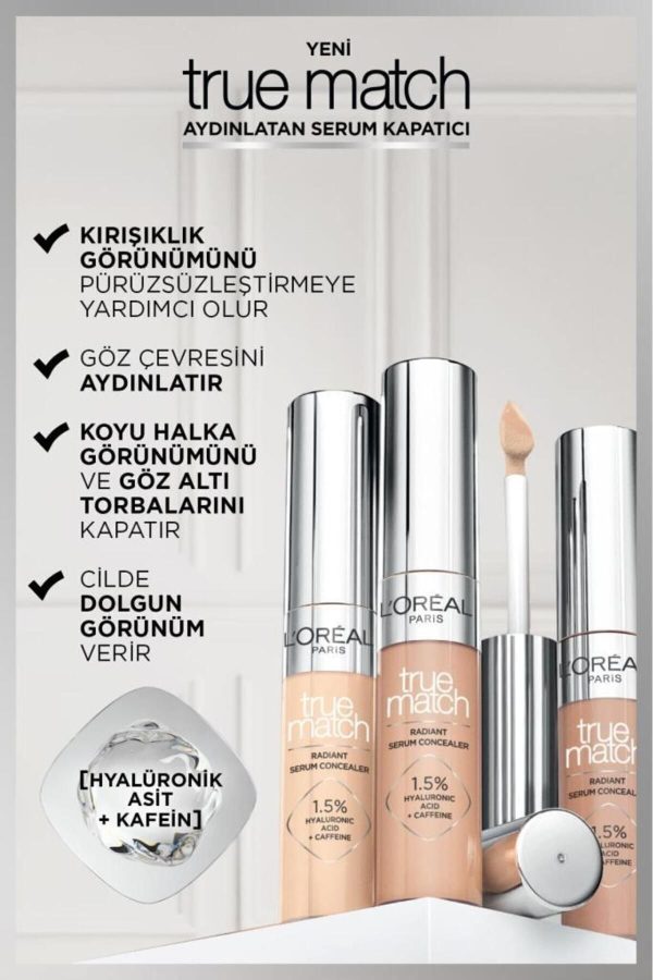 کانسیلر اورجینال برند L oreal paris مدل True Match Aydınlatan Serum Kapatıcı کد 820087530 - Image 3