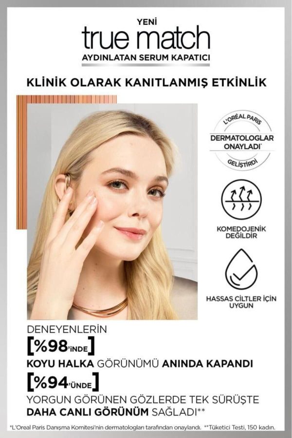 کانسیلر اورجینال برند L oreal paris مدل True Match Aydınlatan Serum Kapatıcı کد 820087530 - Image 4