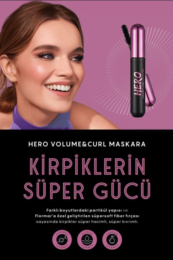 ریمل اورجینال برند Flormar مدل Hero Volume & Curl Mascara کد 152698608 - Image 8