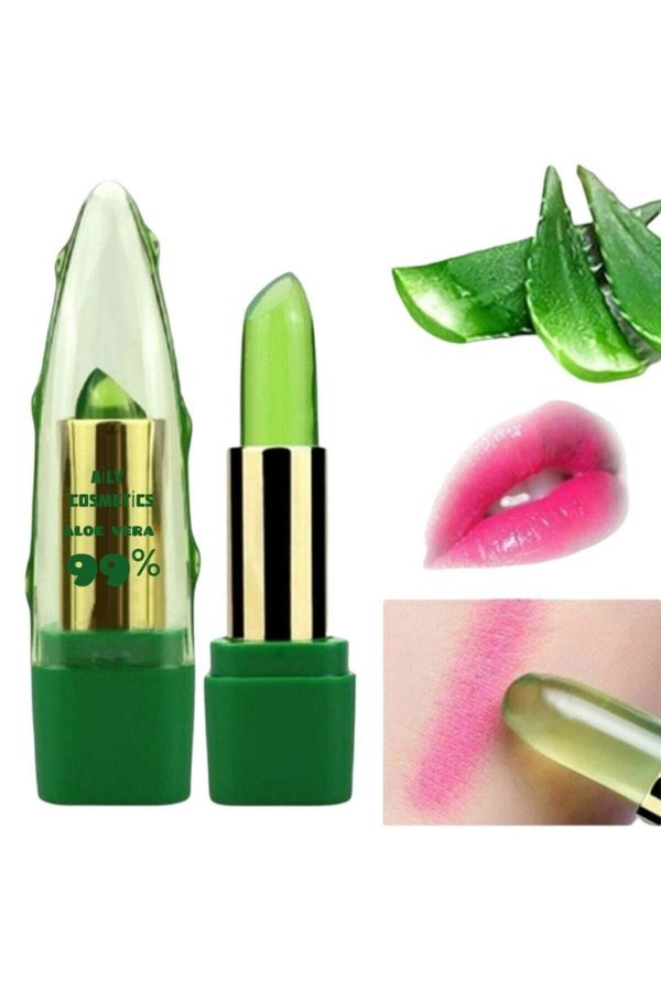 رژ لب اورجینال برند Aily cosmetics مدل Aloe Vera Özlü Sihirli Ruj کد 96547463 - Image 2