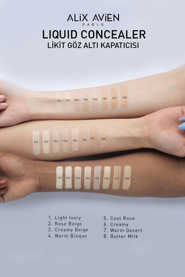 کانسیلر اورجینال برند Alix avien مدل Liquid Concealer 104 Warm Bisque کد 88781385 - Image 4