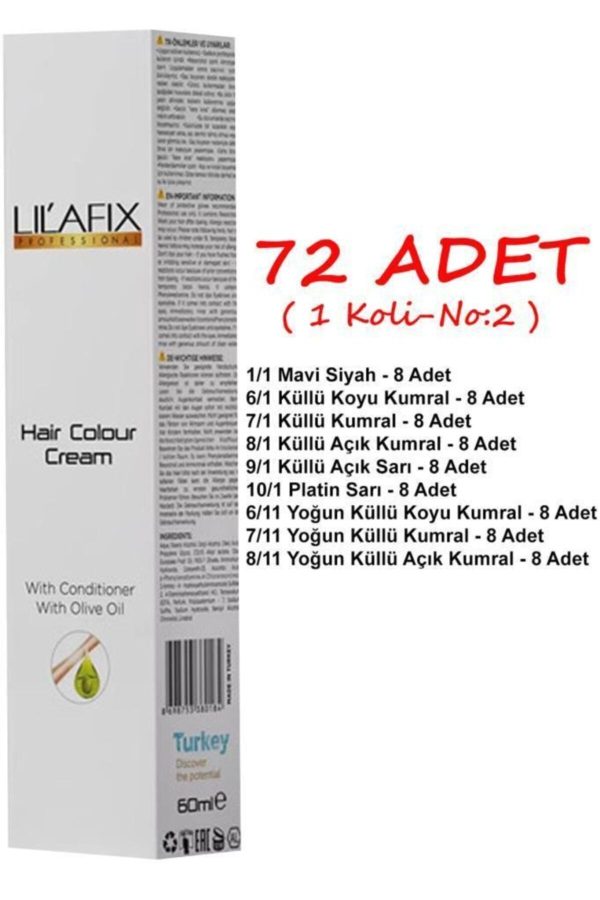 رنگ مو اورجینال برند Lilafix مدل Tüplü saç boyası karışık koli کد 100084624