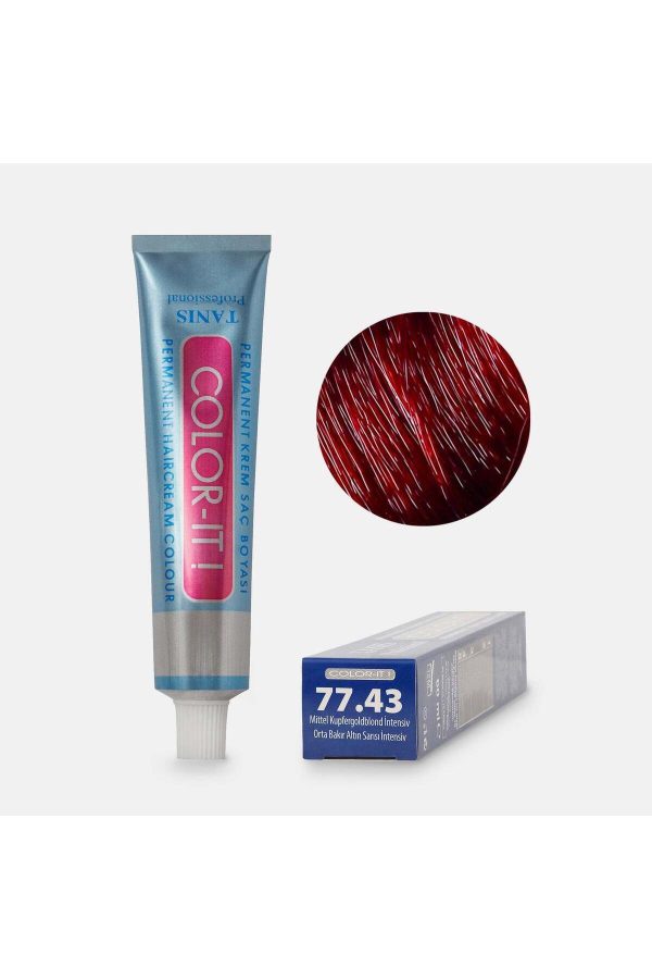 رنگ مو اورجینال برند Tanis professional مدل Color-ıt 7743 Orta Bakır Altın کد 792208791