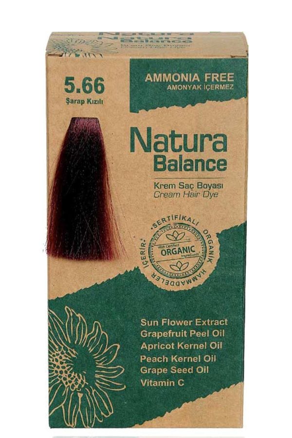 رنگ مو اورجینال برند Naturabalance مدل Organik Sertifikalı Şarap Kızıl 566 کد 32941588