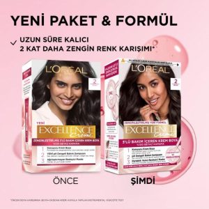 رنگ مو اورجینال برند L oreal paris مدل Excellence Creme 2 Siyah کد 833053210