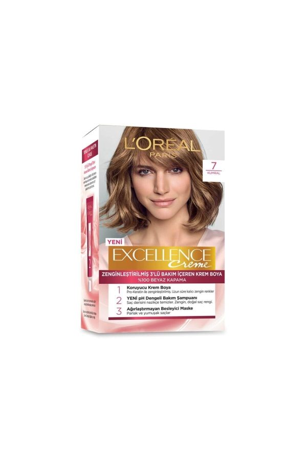 رنگ مو اورجینال برند L oreal paris مدل Loreal Excellence Saç Boyası 7 کد 72752285
