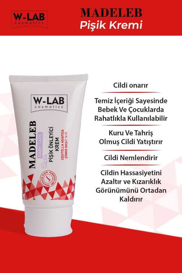 کرم بدن اورجینال برند W lab kozmetik مدل Madeleb Pişik Önleyici Krem کد 77988800