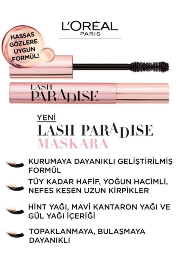 ریمل اورجینال برند L oreal paris مدل Paradise Black Mascara کد 791639835 - Image 6
