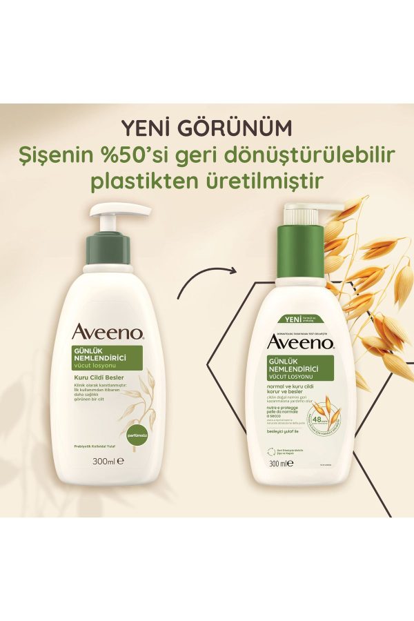 کرم بدن اورجینال برند Aveeno مدل Daily Moisturizing Lotion 300 ml کد 252794100 - Image 4