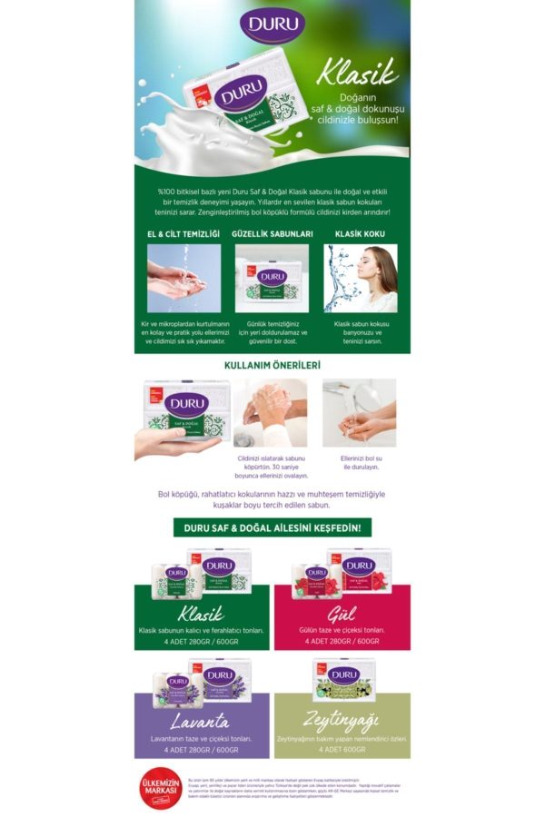 صابون جامد اورجینال برند Durun مدل Klasik 3x600gr کد 263762531 - Image 2