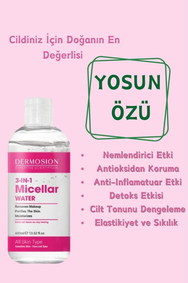 پاک کننده آرایش اورجینال برند Dermosion مدل Makyaj Temizleme Suyu 400 ml کد 829388763 - Image 3