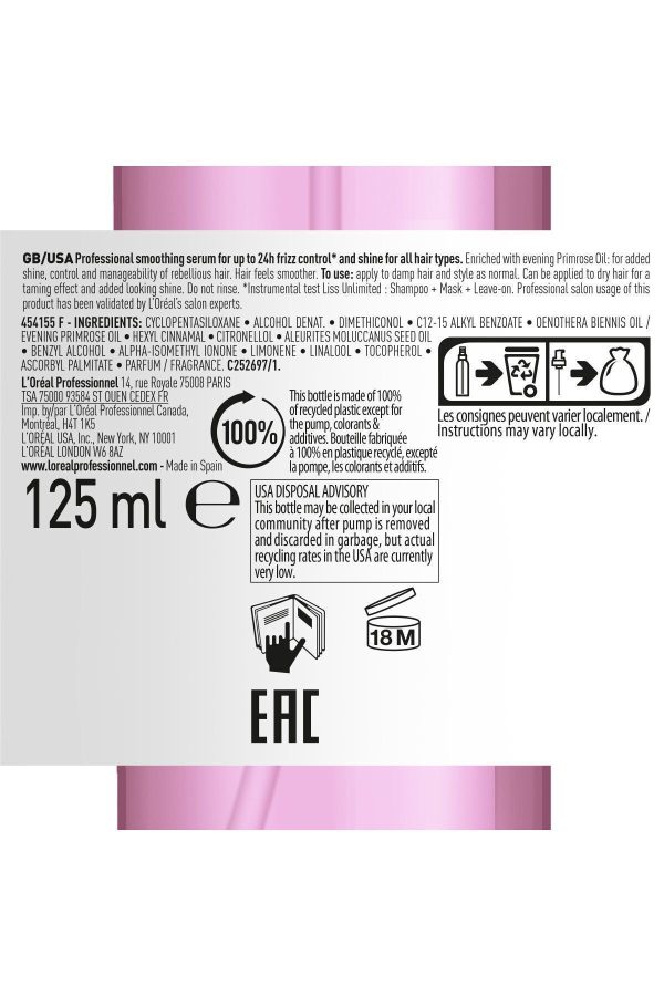 ست مراقبت از مو اورجینال برند L oreal professionnel مدل Elektriklenme Karşıtı Liss Unlimited کد 234580989 - Image 6