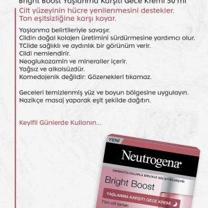 کرم دست اورجینال برند Neutrogena مدل Bright Boost Anti-Aging Night Cream کد 735976908