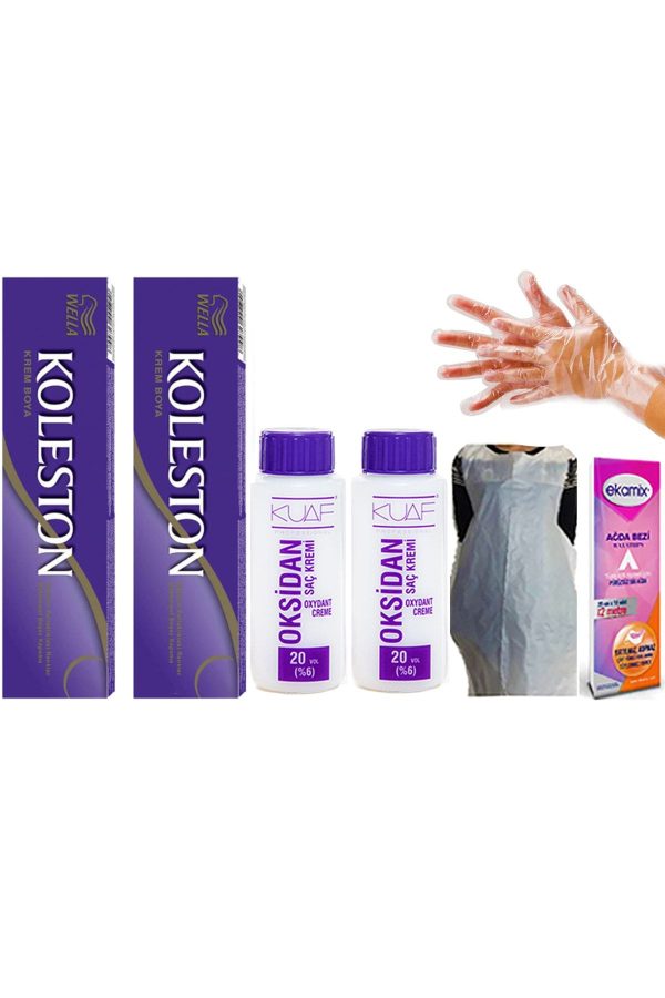 رنگ مو اورجینال برند Wella مدل 3-66 Patlıcan Moru 2li+eldiven+2lioksidan 20vol کد 67957580