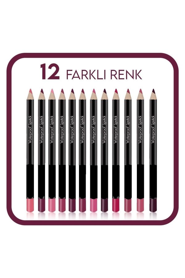 مداد لب اورجینال برند Aks kozmetik مدل 12-piece Set Colored Lip Pencil کد 767867333 - Image 3