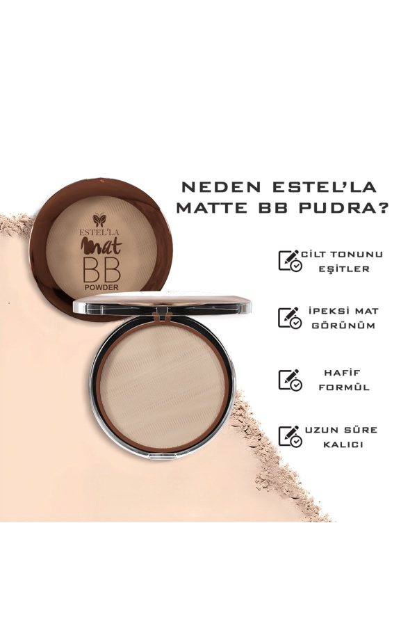 کرم پودر اورجینال برند Estella مدل Matt BB Powder Pudra No:2 کد 32633913 - Image 2