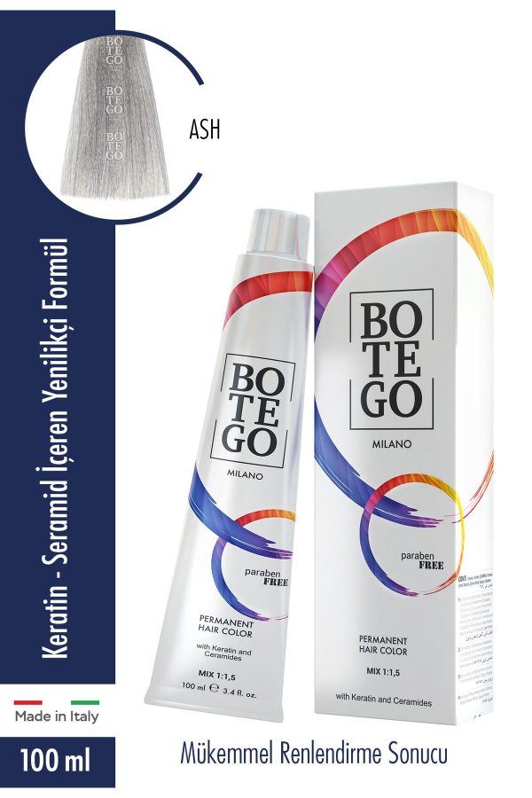 رنگ مو اورجینال برند Botegohair مدل Botego Milano Profesyonel Krem Boya کد 673038569