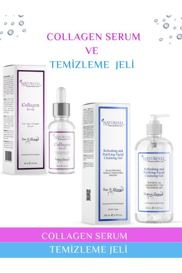 سرم پوست اورجینال برند Naturfeel مدل Collagen serum and cleansing gel کد 290692772