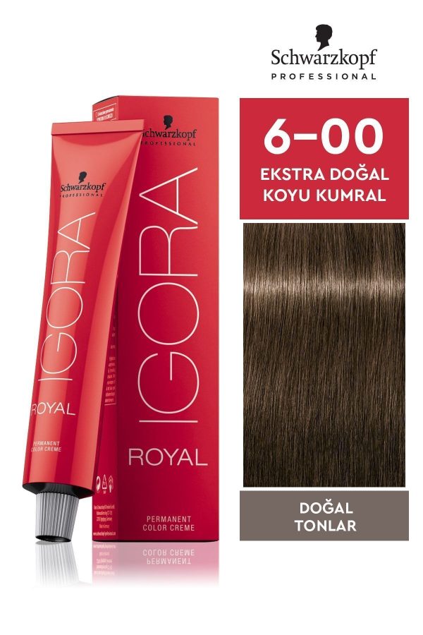 رنگ مو اورجینال برند Igora مدل 6-00 Ekstra Doğal Koyu Kumral کد 32216106