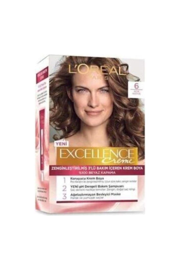 رنگ مو اورجینال برند L oreal paris مدل Loreal Excellence Saç Boyası 6 کد 72749058