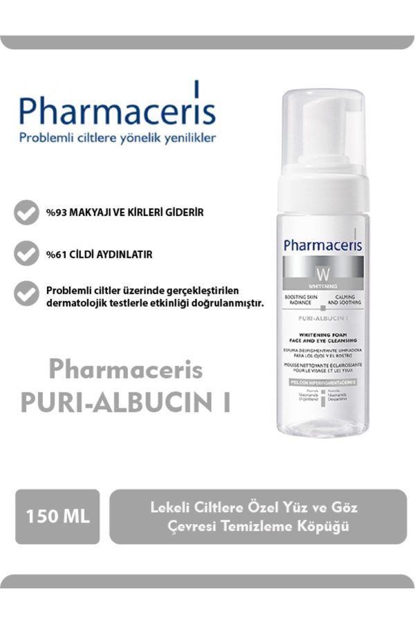 پاک کننده صورت اورجینال برند Pharmaceris مدل Puri-albucini Whitening Foam 150 Ml کد 41773339