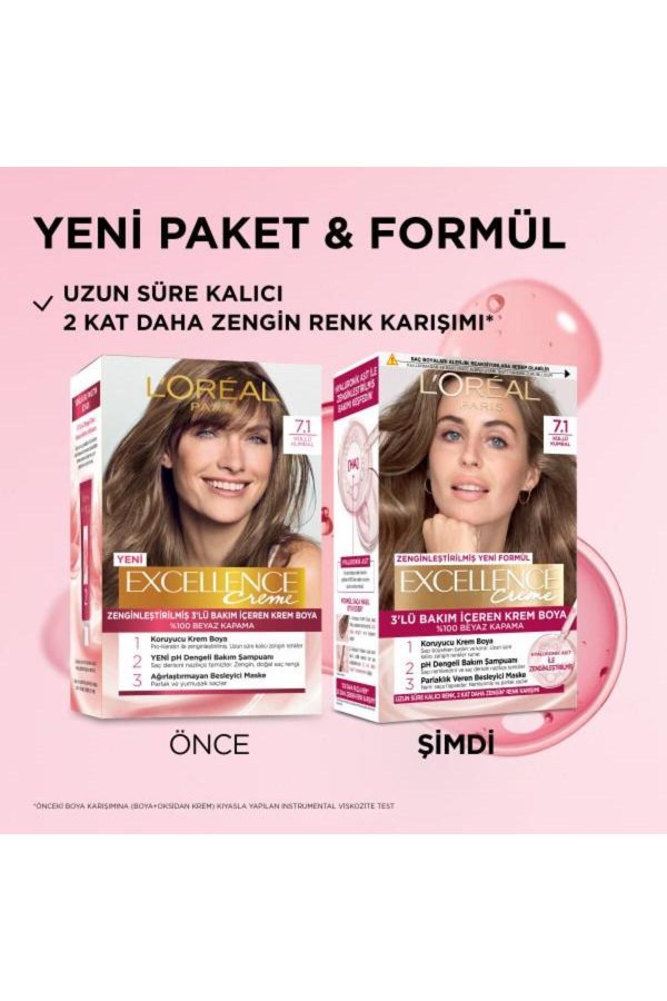رنگ مو اورجینال برند L oreal paris مدل Excellence Creme 7 Kumral کد 833088007 - Image 2