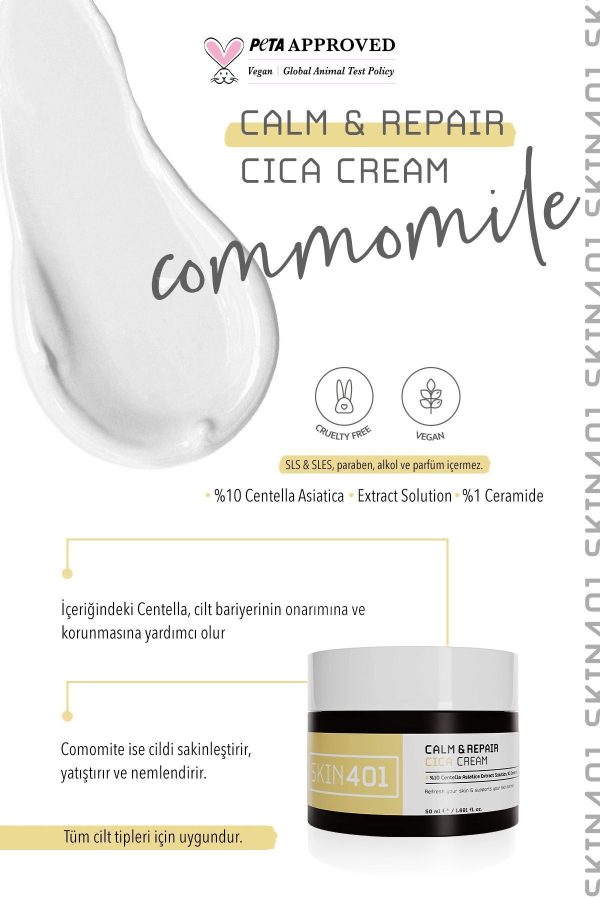 کرم صورت اورجینال برند Skin401 مدل Cica Centella Cream 50ml کد 722909395 - Image 3
