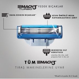 ژیلت و ریش تراش اورجینال برند Gillette مدل Mach3 Turbo کد 68043919