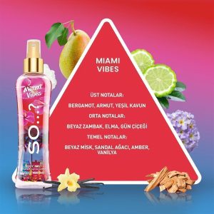 اسپری بدن اورجینال برند So fragrance مدل Miami Vibes Vücut Spreyi 200ml کد 776164353