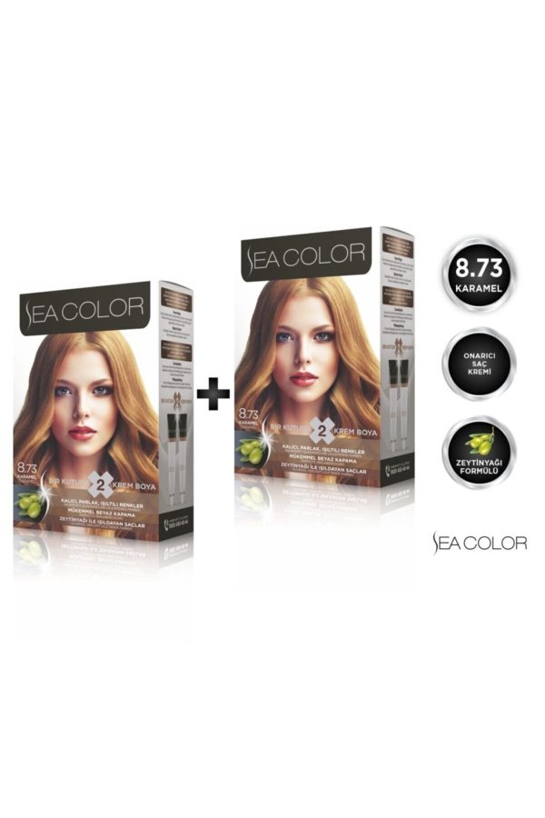 رنگ مو اورجینال برند Sea color مدل 873 Karamel 2'li Set کد 44141961