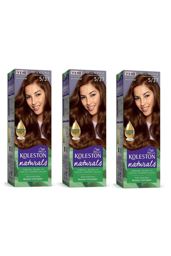 رنگ مو اورجینال برند Wella مدل Orta Kestane 3 Lü Paket کد 158310702