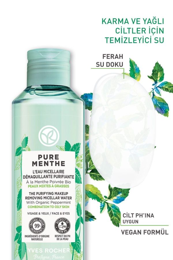 پاک کننده آرایش اورجینال برند Yves rocher مدل Pure Menthe Prebiyotik Miseler Su کد 147694545 - Image 4