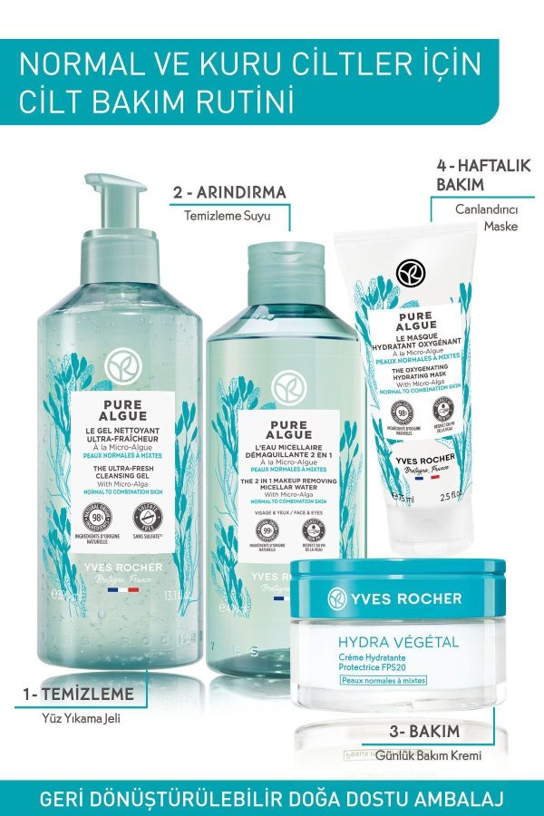 کرم جوان کننده اورجینال برند Yves rocher مدل Pure Algue Prebiyotik Miseler Su کد 148462673 - Image 7