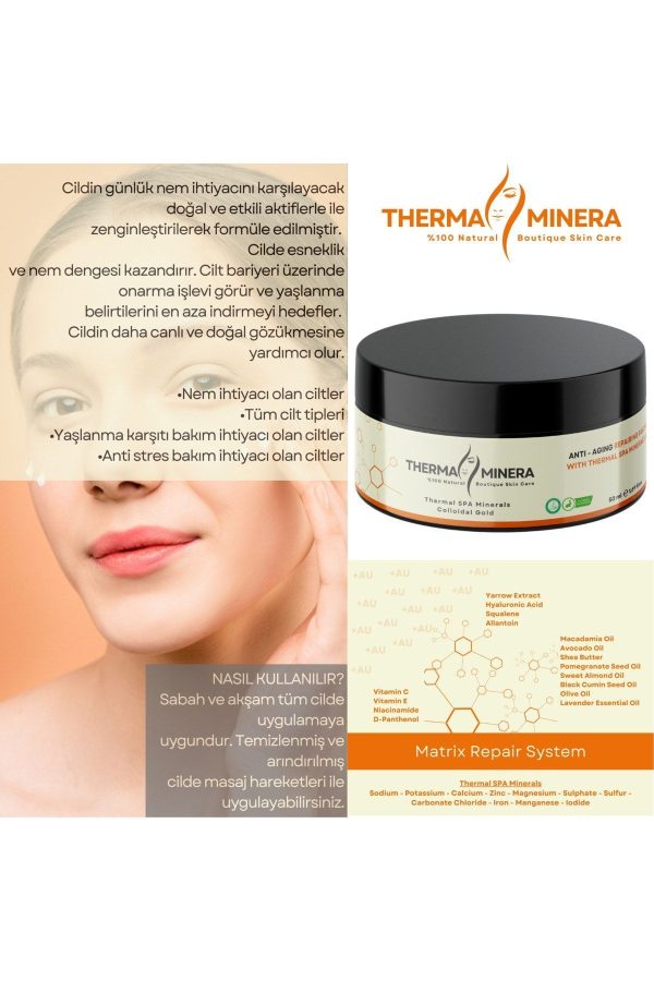 کرم صورت اورجینال برند Thermaminera مدل Anti-aging cream, Anti-wrinkle Moisturizing Cream کد 721152329 - Image 5