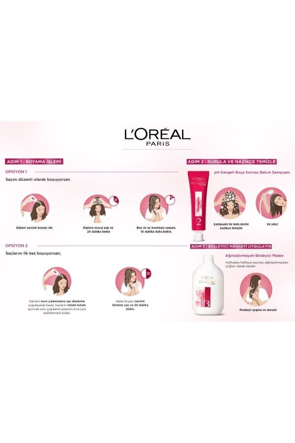 رنگ مو اورجینال برند L oreal paris مدل Excellence Creme Saç Boyası کد 31377822 - Image 6