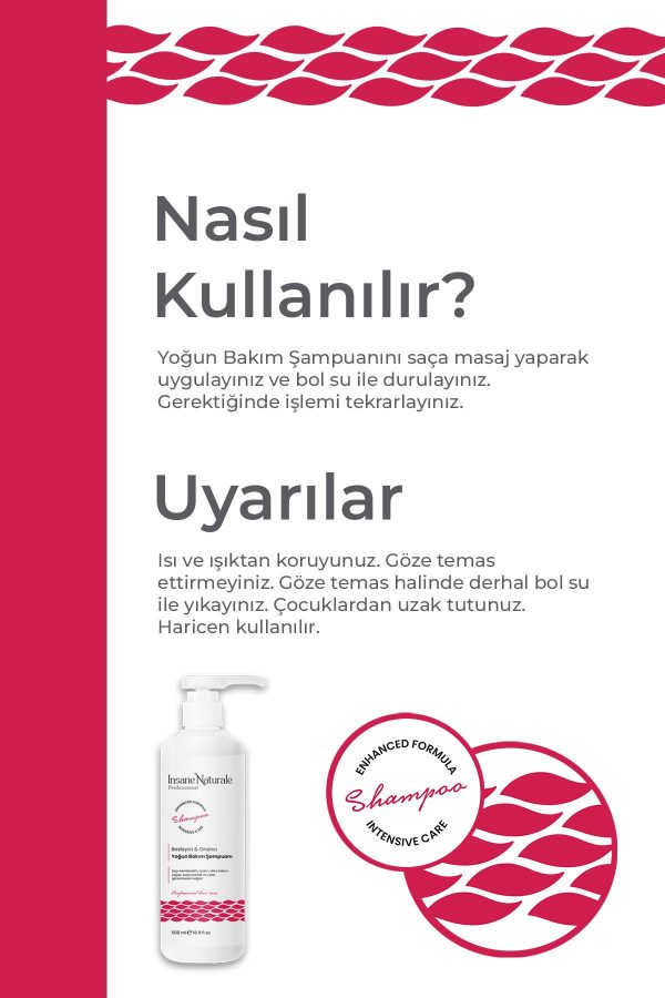 شامپو اورجینال برند Insane naturale مدل Yoğun Bakım Şampuanı 500 ml کد 826998510 - Image 3