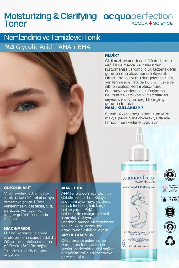 کرم جوان کننده اورجینال برند Acqua perfection مدل Arındırıcı Gözenek Sıkılaştırıcı Tonik کد 754537424 - Image 7