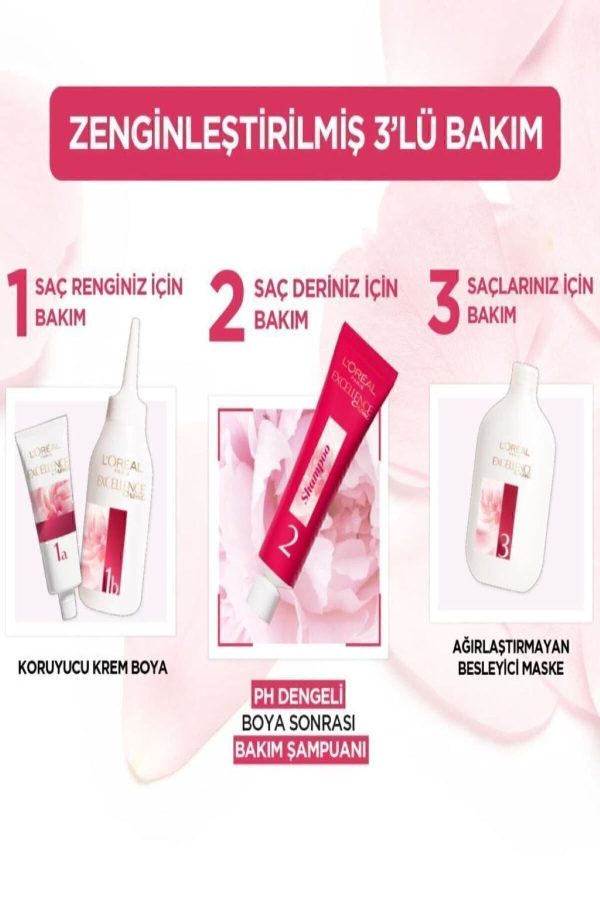 رنگ مو اورجینال برند L oreal paris مدل Excellence Creme Saç Boyası کد 1262234 - Image 5