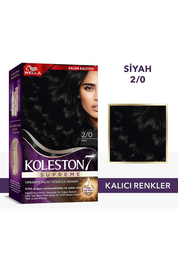 رنگ مو اورجینال برند Wella مدل Koleston Supreme Saç Boyası 2/0 کد 769524954