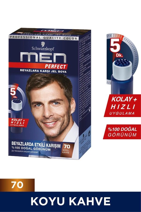 رنگ مو اورجینال برند Schwarzkopf men perfect مدل Men Perfect Saç Boyası No:70 کد 129890072